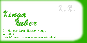 kinga nuber business card